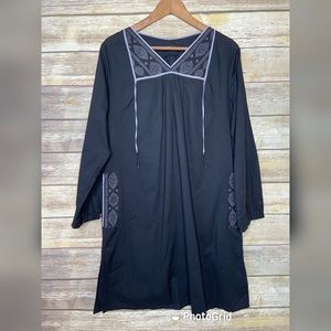 Gudrun Sjoden L tag but M black folklore tunic dress